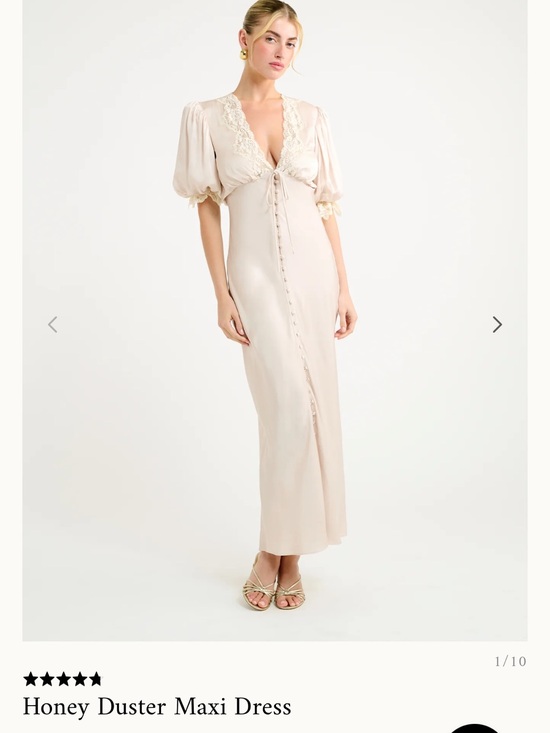 Rumored Dresses & Skirts - Rumored Cream Lace-Trim Maxi Dress